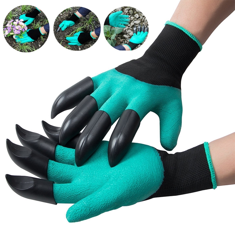 Durable Gardening Plastic Claws Antiskid gloves rubber outdoor rubber Planting Outdoor Garden outdoor rubber Wearproof  D