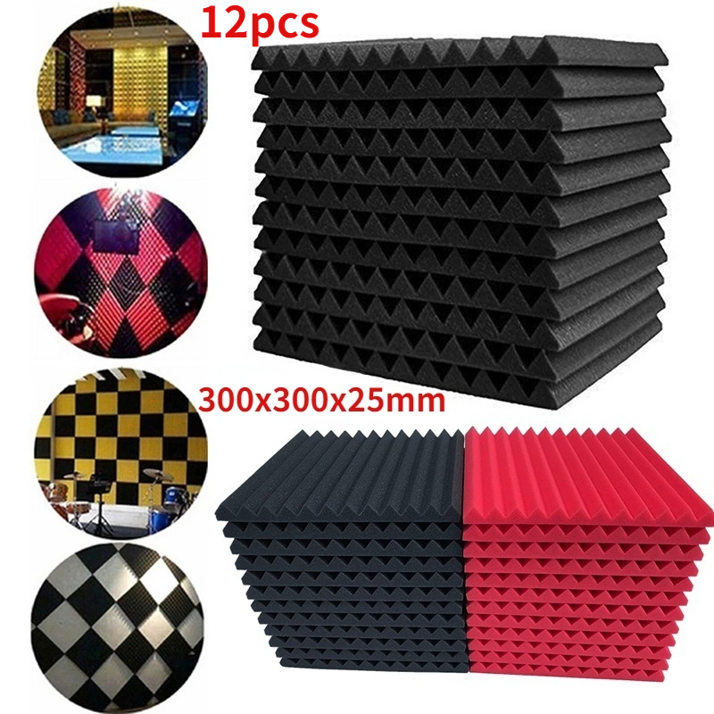 12PCS Sound Absorbing Sound Proofing Foam Panels Studio Acoustic Wall Panels Home Decoration Divider