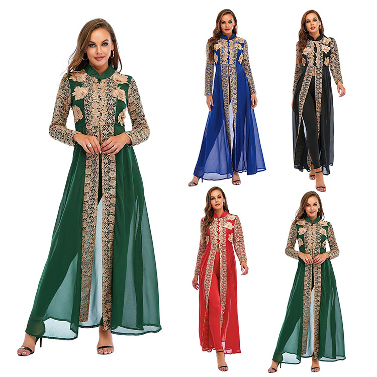 Muslim  Women Abayas Turkish Dubai Caftan Marocain   Ramadan Chiffon Maxi Dress Robe Djellaba Femme