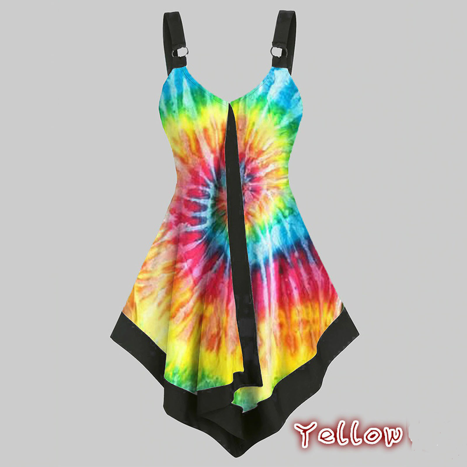 40# Womens Tie-dye Blouses tops Ladies Sexy cami Swing Vest Clubwear Blouses Skirts Tank Tops irregular cut out Shirts блузка