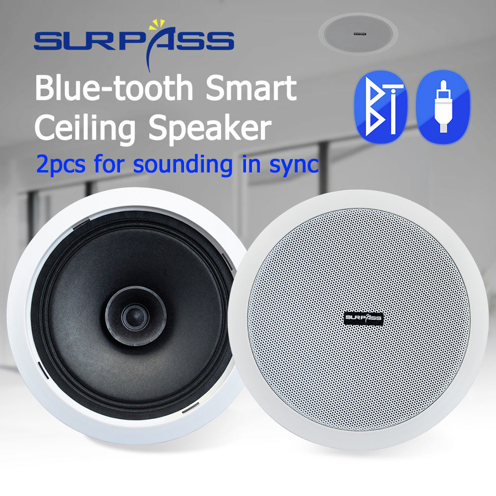 Dustproof Smart BT In Ceiling Active Speakers 6 Inch Home Surround Sound 2 Channel Built In Wall Mount Roof Speaker Indoor Audio