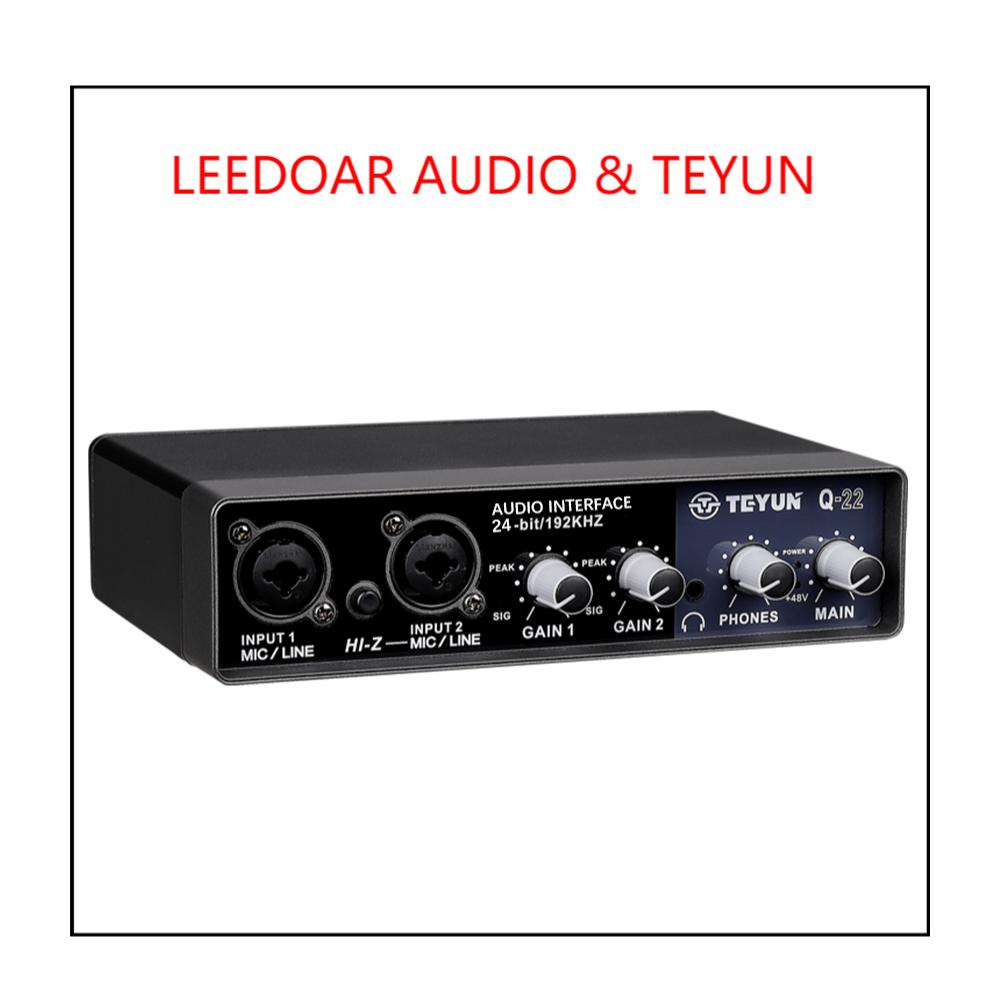 TEYUN Q-22 Q-12 Q-24 Professional  Audio Sound Card Monitor Electric Guitar Recording for Live Broadcast Studio Singing Computer