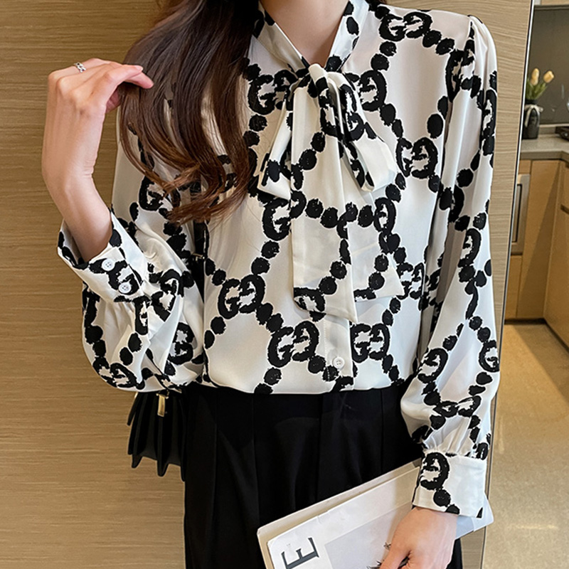  Spring Summer Women's Blouses chic printing ladies shirts Long Sleeve Shirts Tops Blusas Mujer