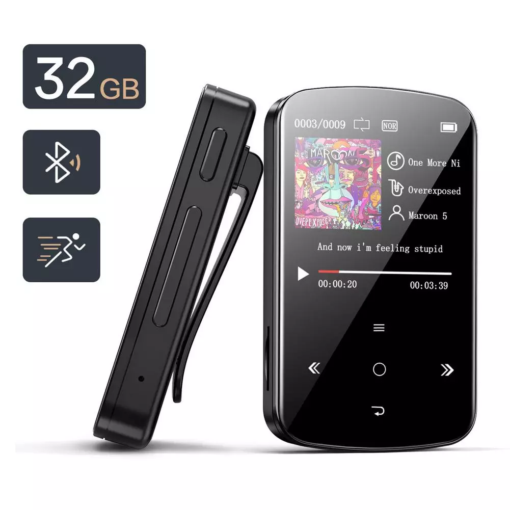 Mp3 Player Bluetooth Speaker Touch Screen FM Radio Record Music Player Built-in 32GB Mini Portable Network Streaming Walkman