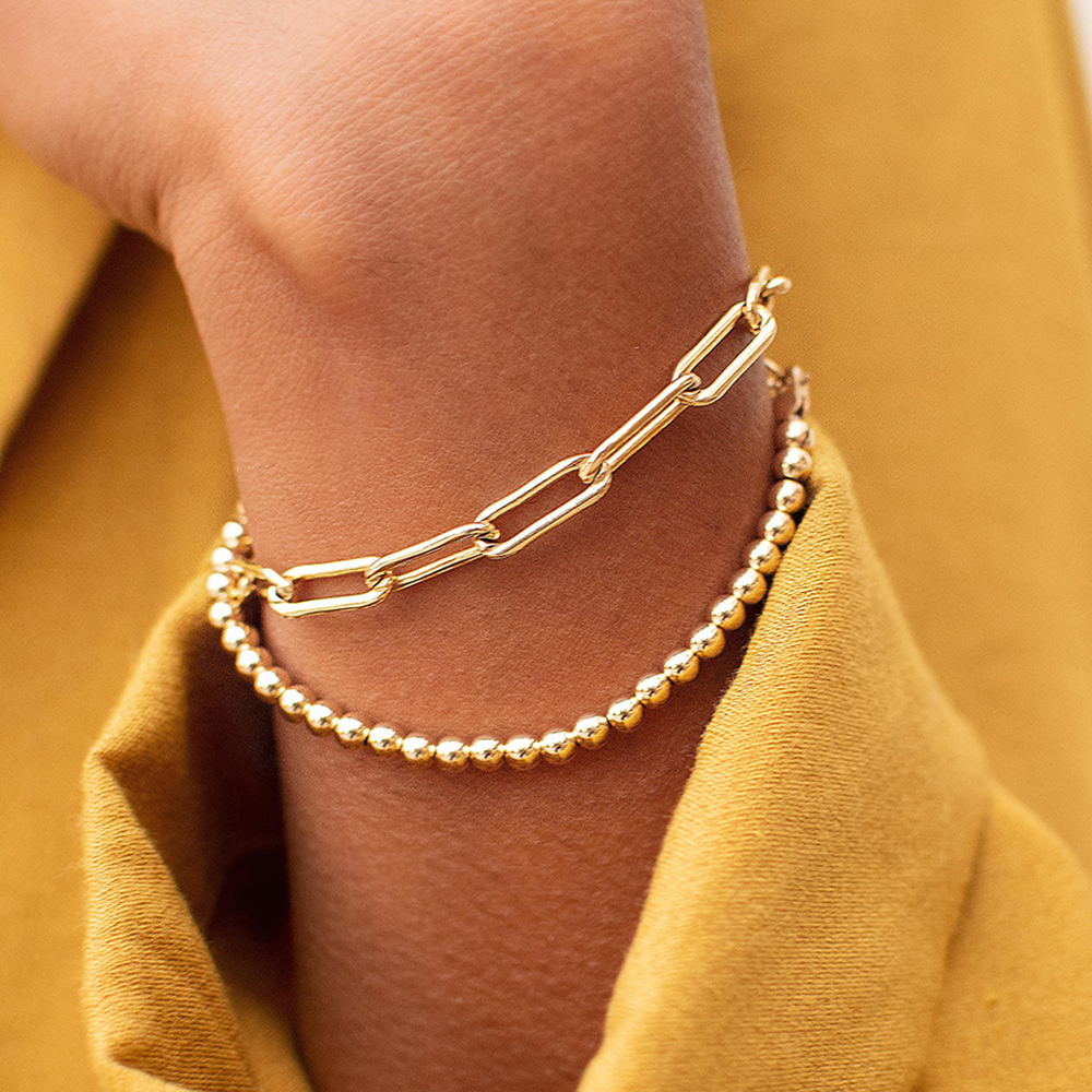 Trendy Paper Clip Chain Bracelet Women  Intellectual Stainless Steel Chain Bracelet For Women Jewelry Gift