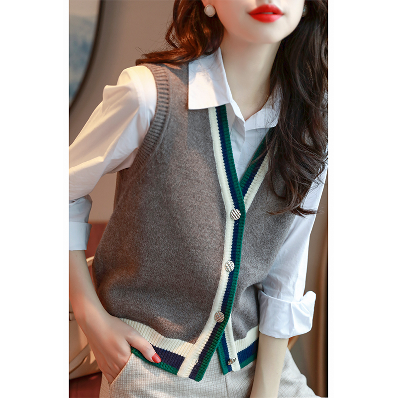 Cardigan Sweater Vest  cashmere vest warm knit vest women's loose sleeveless cashmere sweater