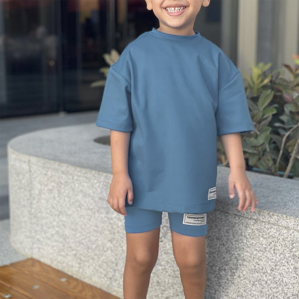 Children Loose T-Shirt Yoga Shorts Two Piece sets Sports Casual Short Sleeve Tops Baby Shark Leggings Kids Clothes Girls And Boy