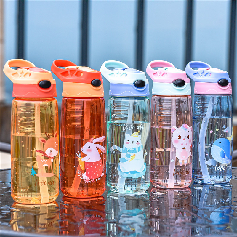 Kids Water Sippy Cup Creative Cartoon Baby Feeding Cups with Straws Leakproof Water Bottles Outdoor Portable Children's Cup