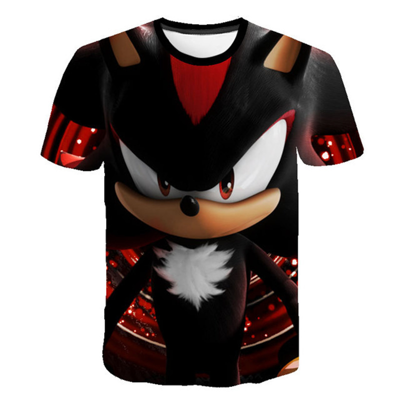 Kids Cartoon Movies T-shirts Sonic 2 Cartoon T Shirt 4 5 6 7 8 9 10-14 Years Old Children Clothing  Tops Tees Clothes