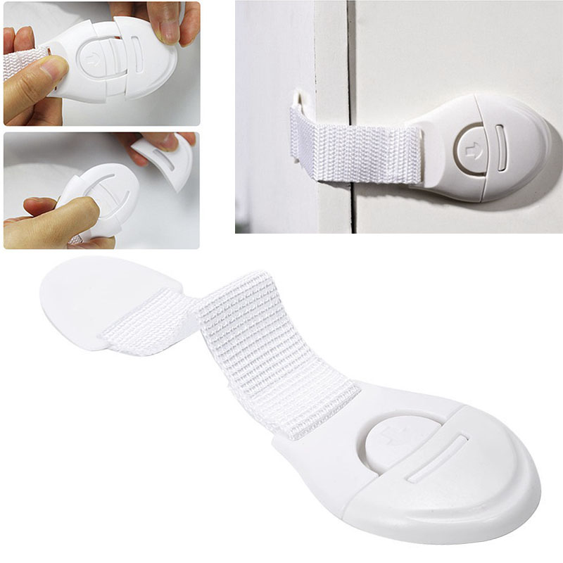 Multifunctional Home Locks Children Safety Drawer Infant Baby Safety Ribbon Cloth Wardrobe Lock Kids Safety Protect Fingers
