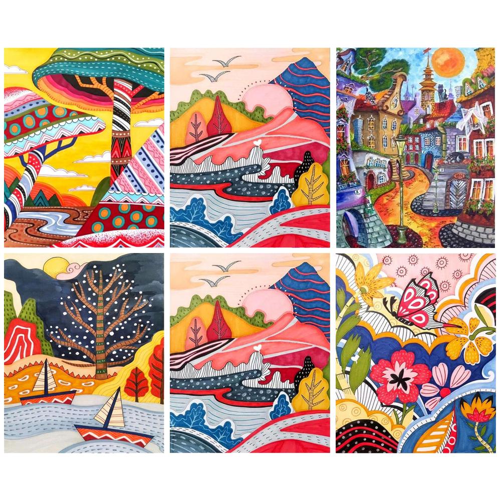 GATYZTORY Paint By Numbers For Adults Children HandPainted Acrylic Painting Abstract Colorful Picture Drawing Artwork