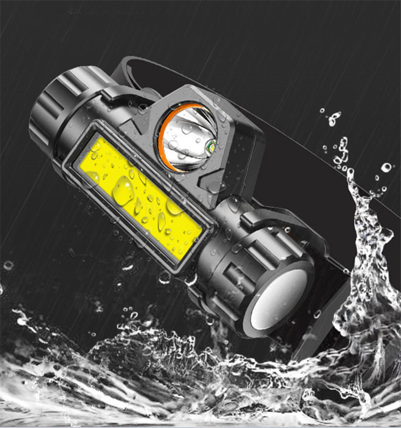 Portable mini Powerful Headlamp USB Rechargeable LED Headlight Body Head Flashlight Built in lithium battery Torch Light Lamp