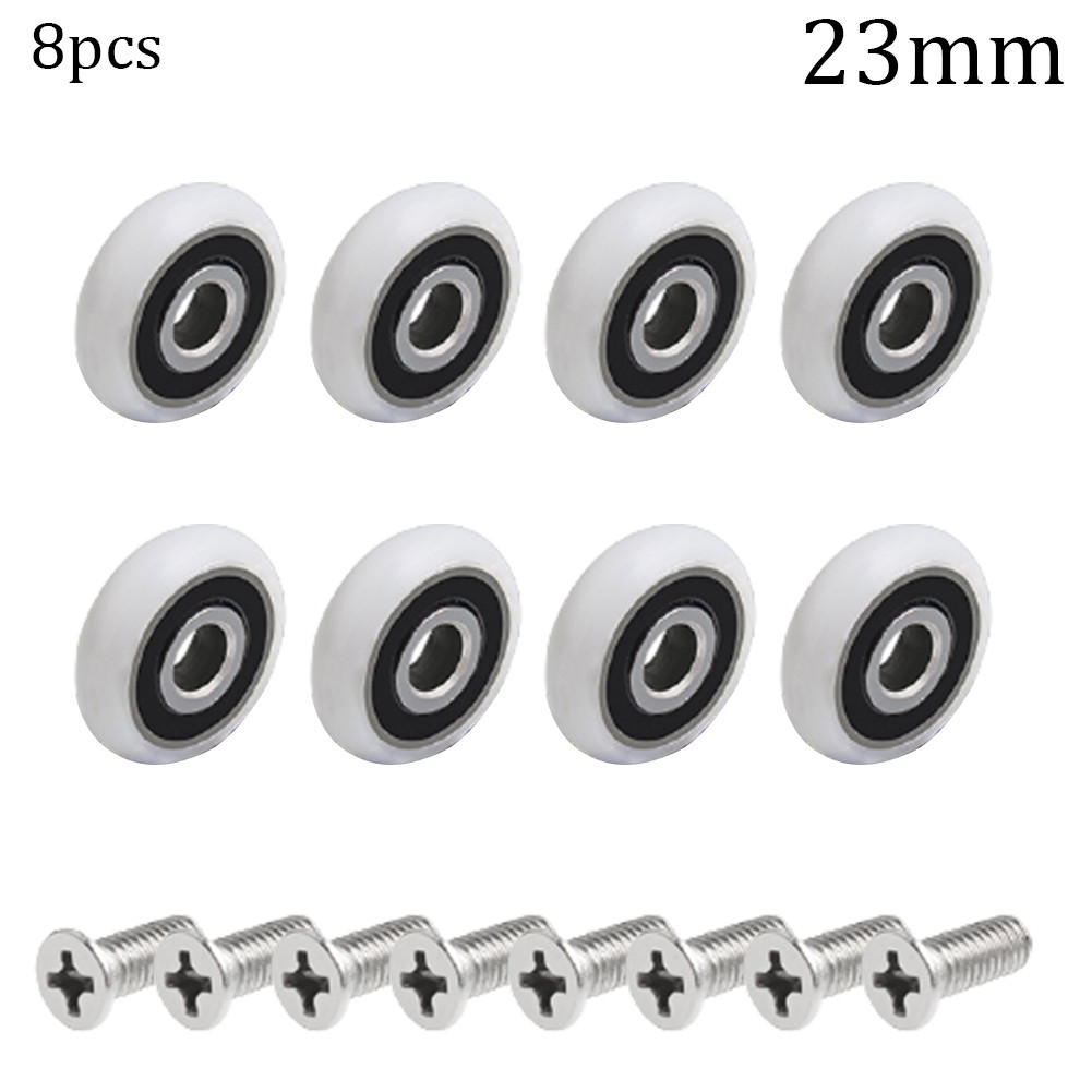 8Pcs Bath Cabinet Roller Wheel Sliding Door Roller Shower Room Accessories Bearing Roller Wheel 19/23/25mm Rollers