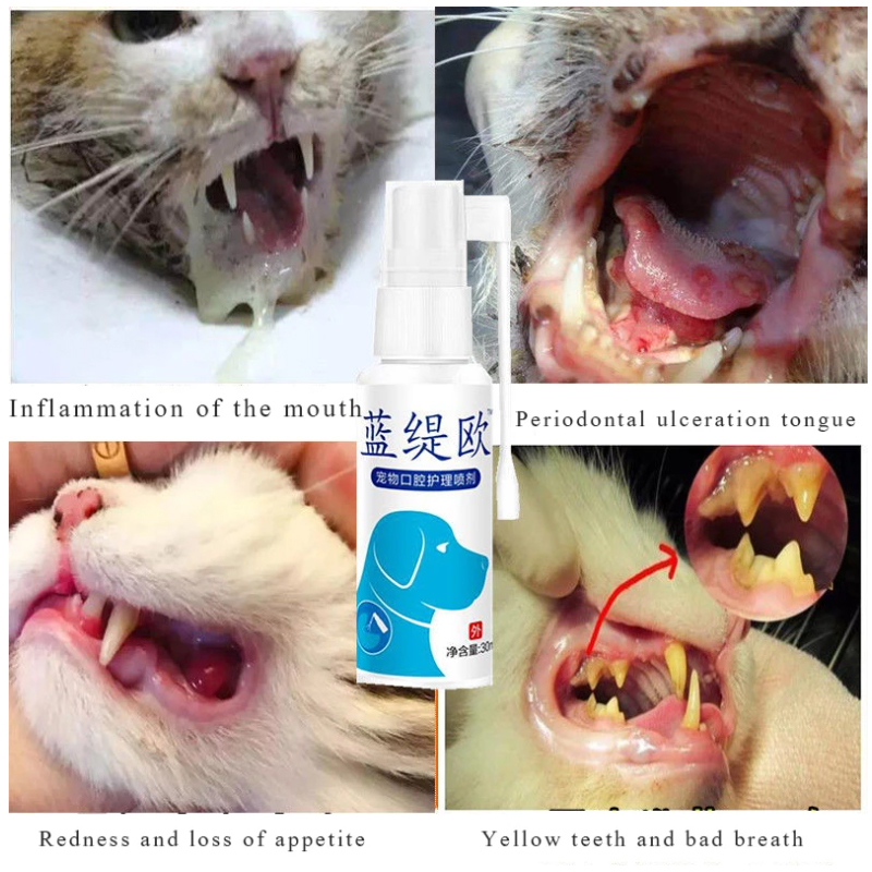 Dog and cat stomatitis spray 30ml cat drooling stomatitis bad breath gum periodontitis ulcer