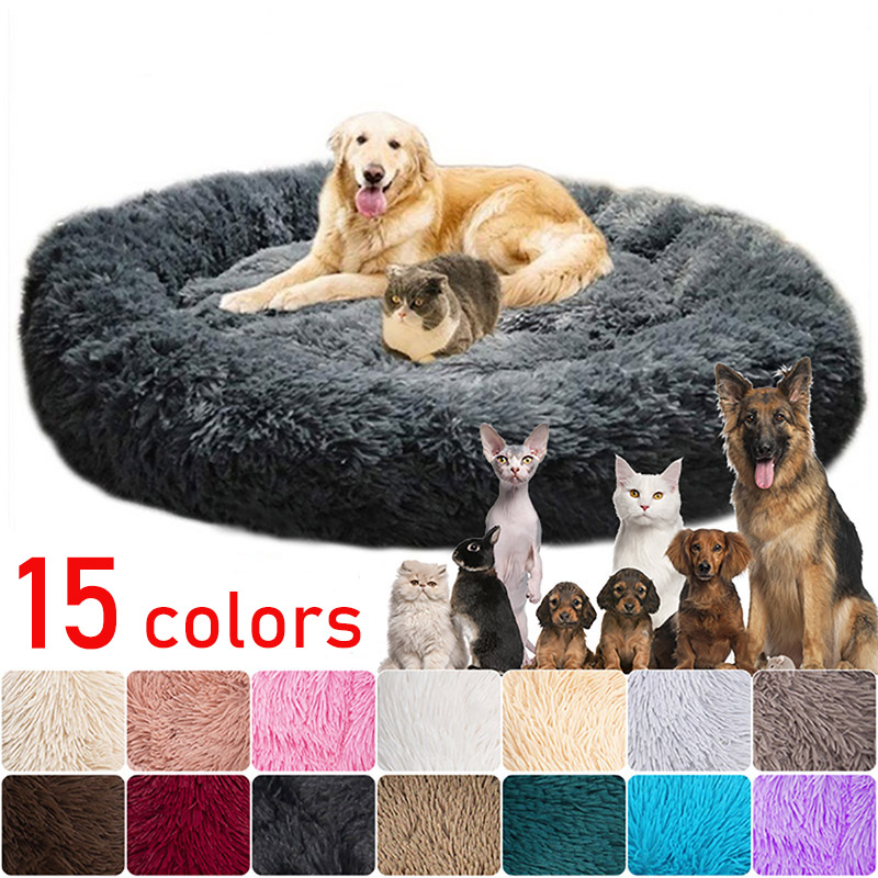 Cat Dog Bed Cushion 40-100cm Dogs Bed House Pet Round Cushion Bed Pet Kennel Super Soft Fluffy Comfortable for Cat Dog House