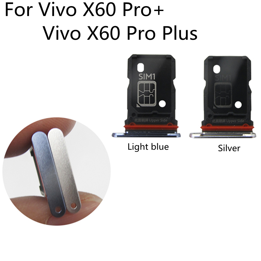 SIM Card Tray Holder For vivo x60 pro+ SIM Sim Tray Micro SD Card Holder Slot Parts Sim Card Adapter For Vivo X60 Pro Plus