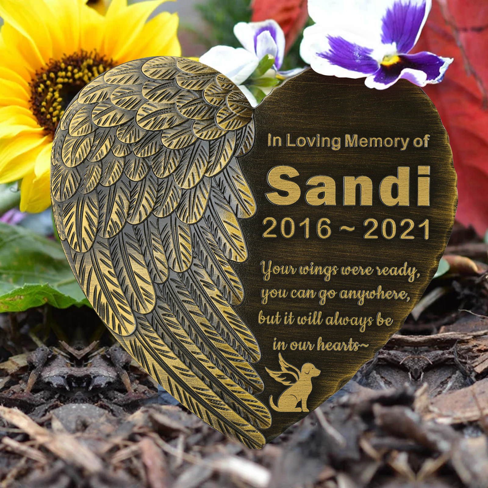 Personalise Acrylic Angel Dog Memorial Pet Tombstone Outdoor Garden Porch Remembrance Grave Decorations