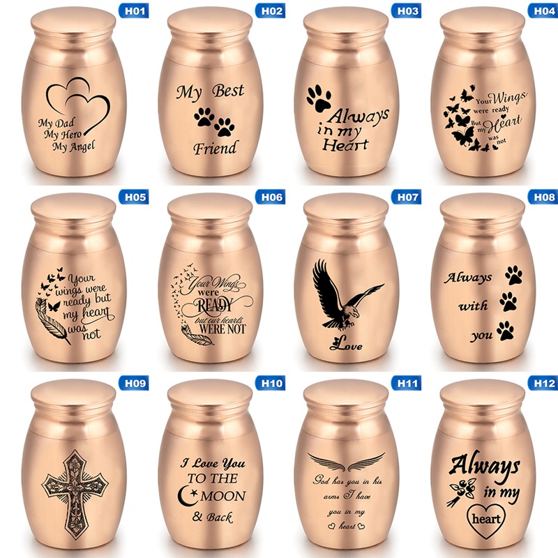 Rose Gold Engravable Cremation Mini Urns for Pet/ Human Ashes Casket Funeral Urn Loss of Love Stainless Steel Cremation Jar