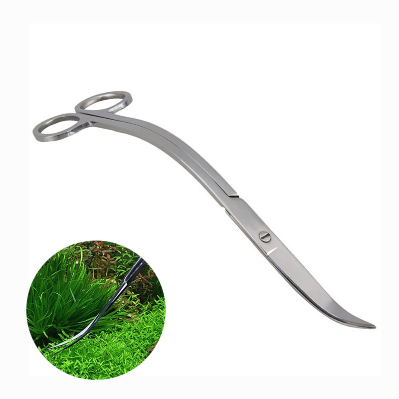 10'' Plant Tank Wave scissor curved Aquatic Aquarium Stainless Steel tijera water grass waterweed Clipper tesoura clean tool
