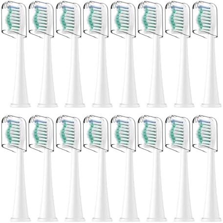 Toothbrush Heads for Philips Sonicare Replacement Brush Heads with Protective Cover Soft Dupont Bristles Electric Toothbrush Replacement Heads for Oral Health, 16 Pack