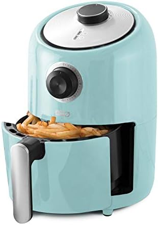 DASH Compact Air Fryer Oven Cooker with Temperature Control, Non-stick Fry Basket, Recipe Guide + Auto Shut off Feature, 2 Quart - Aqua