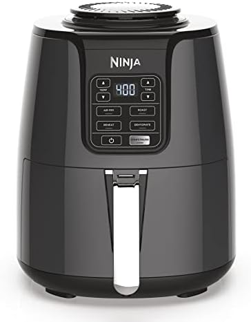 Ninja AF101 Air Fryer that Crisps, Roasts, Reheats, & Dehydrates, for Quick, Easy Meals, 4 Quart Capacity, & High Gloss Finish, Grey