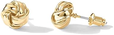 PAVOI 14K Gold Plated Sterling Silver Post Love Knot Stud Earrings | Gold Earrings for Women
