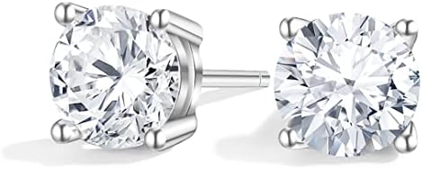 Moissanite Earrings Lab Created Diamond 925 Sterling Silver Stud for Men Women Jewelry Gifts