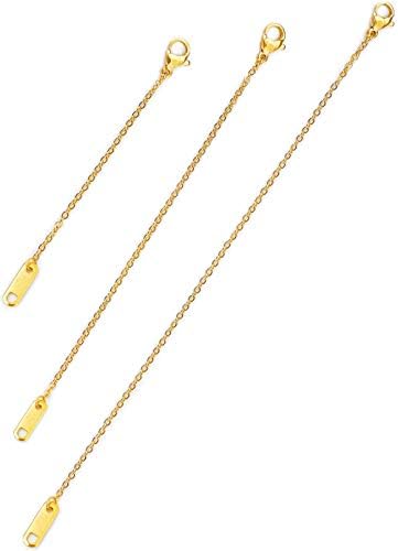Altitude Boutique 18k Gold Plated Necklace Extenders Delicate Necklace Extender Chain Set for Women 3 Piece Set, Extensions 2", 4", 6" Inches Hypoallergenic in Gold, Rose Gold, or Silver