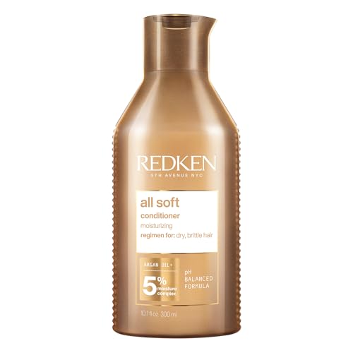 Redken All Soft Conditioner | Deeply Conditions and Hydrates | Softens, Smooths, and Adds Shine | Safe for Color-Treated Hair | Nourishing Shampoo for Dry Hair | With Argan Oil