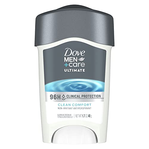 DOVE MEN + CARE Clinical Protection Antiperspirant Clean Comfort Stick for Men 96-Hour Sweat and Odor Protection Clinical Strength Antiperspirant with 1/4 Moisturizing Cream 1.7 oz