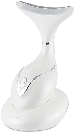 Iris Neck Face Massager, Pro Face Sculpting Tool with Charging Base, All-in-1 Facial Device for Enhanced Absorption, Radiance, Contouring, Elasticity, Home Facial Spa (White)