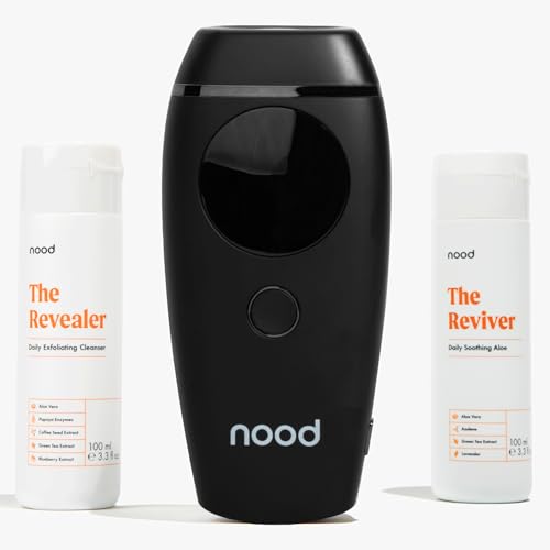 NEW Flasher 2.0 Kit by Nood: Complete Hair Removal for Men and Women with Flasher 2.0 in Matte Black, Revealer Exfoliant and Reviver Aloe | Pain-free and Safe for Whole Body Treatment