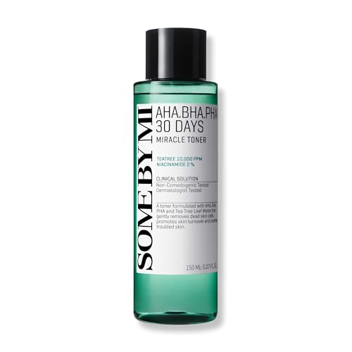 SOME BY MI AHA BHA PHA 30 Days Miracle Toner - 5.07Oz, 150ml - Mild Exfoliating Skin Prep Korean Toner for All Skin Types - Daily Blackhead Removing Pore Minimizer for Face Texture - Korean Skin Care