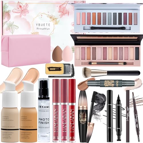 Makeup Set, Makeup Set Kit for Women Girls Teen Full Kit, Multipurpose Makeup Set, Professional & Beginner Makeup Kit Include Foundation, Face Primer, Eyeshadow Palette, Cosmetic Bag