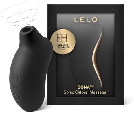 LELO SONA Sonic Massager, Sex Toy for Woman, Waterproof Clit Sucker, Rechargeable Pulsating Vibrator for Women, Suction Vibrator, Female Pleasure Toys, Vibrator Adult Sex Toy, Black