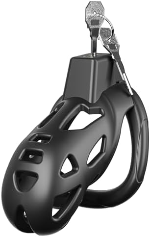 Male Chastity Cage, Large Chastity Device with 5 Sizes Rings and Invisible Lock for Man Penis Exercise Bondage Gear & Accessories Lightweight Adult Sex Toys