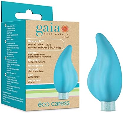 Blush Novelties Gaia Eco Caress Plant-Based 4Waterproof Multifunction Powerful Vibrator in Aqua Sustainably Vagina Anal Pleasure Adult Sex Toy Couples