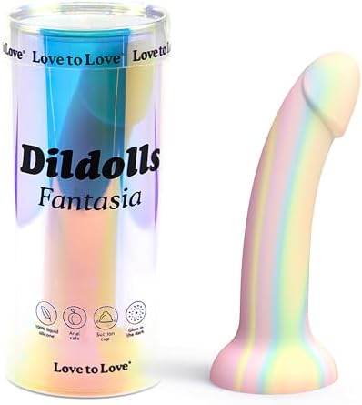 Love to Love Dildolls Fantasia - Flexible Dildo with Curved Style - Ultra Soft Silicone Dildo for Women Adult Sex - Smooth Penis Female Sex Toy - Women Sex Toys