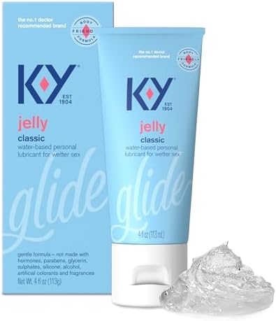 K-Y Jelly Water Based Lube For Sex, Anal Lube, Non-Greasy Water Based Personal Lubricant, pH Friendly Sex Lube Can Be Used With Sex Toys For Women & Male Sex Toys, Condom Friendly Personal Lube, 4 OZ