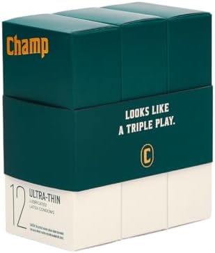 Champ | Ultra-Thin Condoms | Lubricated Latex Condoms - 100% Natural Latex - Fragrance and Paraben-Free | 36-Count