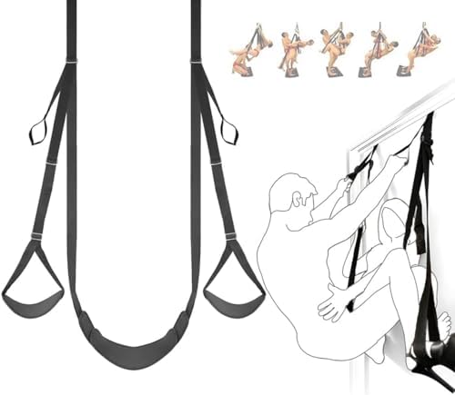 Door Sex Swing with Seat -Sex Position Love Sling for Door with Thick Sponge Cushion Sex Furniture for Women's Pleasure Adult Sex Games Holds up to 300lbs