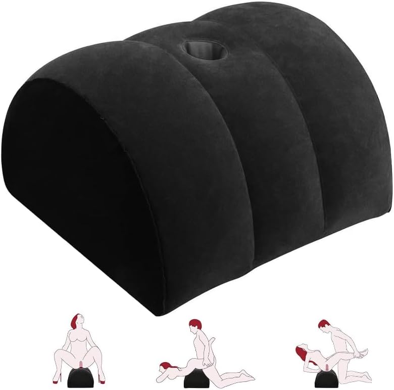Inflatable Sex Position Pillow-Dildo Pillow Dildo Mount Sex Toy Mount Ideal for Enhancing Intimacy Cushion-Lumbar Support Cushion Leg Pillow Bed Wedge Sex Toys for Women and Couples(Black)