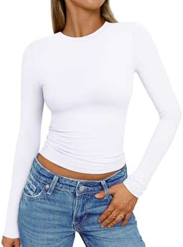 AUTOMET Womens Long Sleeve Shirts Basic Crop Tops Going Out Fall Fashion Slim Fit Y2K Tops 2024
