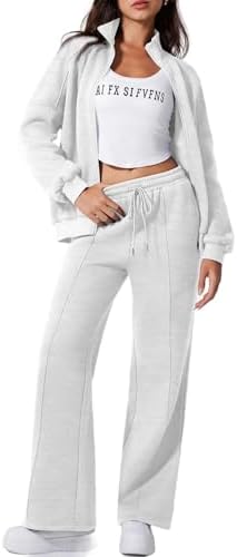 Aleumdr Two Piece Sets for Women Sweatsuit Tracksuits Zip Up Jackets Matching Sets Women Clothing Lounge Sets