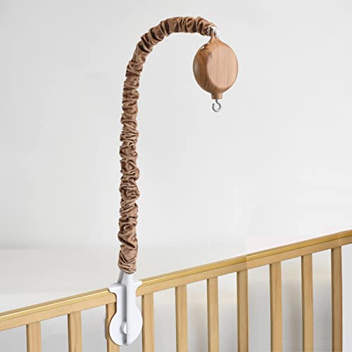 Baby Mobile arm with Music Box Motor， Crib Mobile arm with mobiles Motor Spinner.26 Inch Wooden Crib Mobile arm for Crib Nursery Mobile arm. Nursery Mobile Attachment,Mobile arm for Crib