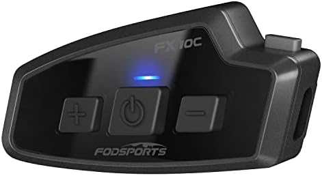 FODSPORTS Bluetooth Mesh Intercom,FX10C Motorcycle Bluetooth Headset with Music Sharing,2 Riders Bluetooth intercom Communication System with Audio Multitasking for Motorbike/ATV/Dirt Bike