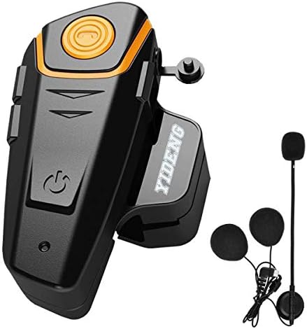 Yideng Bluetooth for Motorcycle Helmet Headset Wireless Intercom Interphone BT-S2 Walkie-Talkie Supports FM Radio GPS Voice Command Music Hands-Free up to 3 Riders Communication in 1000m(Single)