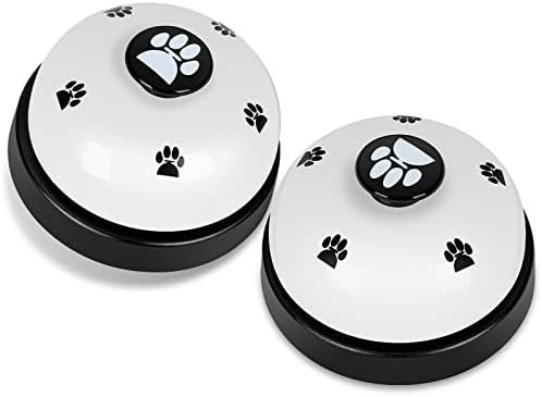 Pet Training Bells, 2 Pack Dogs Bell for Door Potty Training and to Ring to Go Outside Communication Device Dog AgilityTraining Equipment Interactive Toys (White)