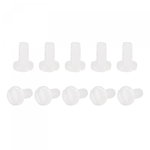 uxcell Nylon Machine Screws, M2x4mm Slotted Pan Head Fasteners Bolts for Electronics, Communications, Equipment, 50Pcs